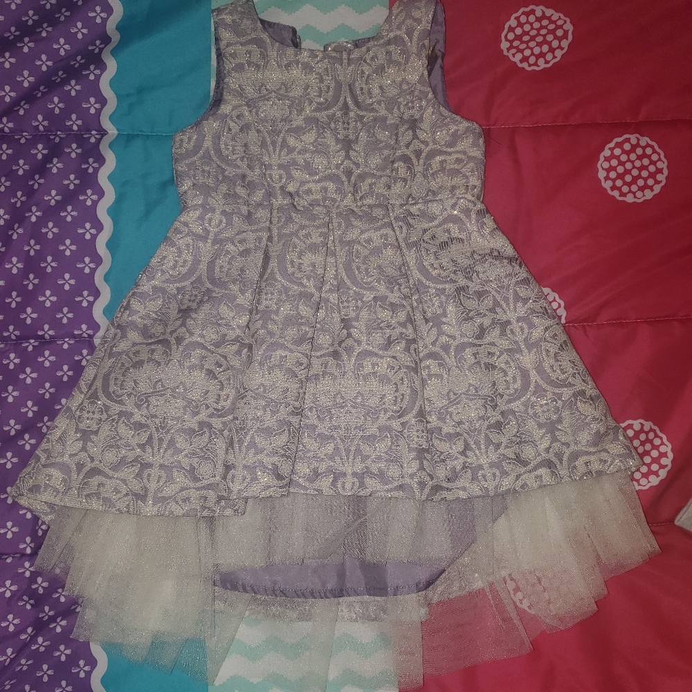 Lavender and cream dress